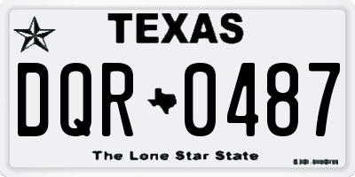 TX license plate DQR0487