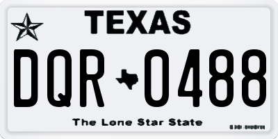 TX license plate DQR0488