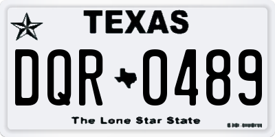 TX license plate DQR0489