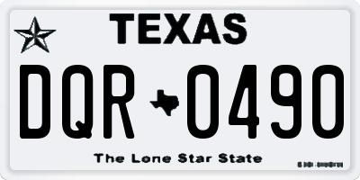 TX license plate DQR0490