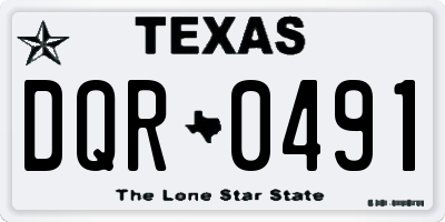 TX license plate DQR0491