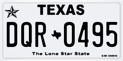 TX license plate DQR0495