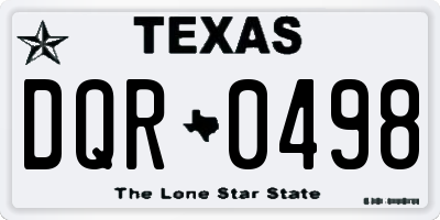 TX license plate DQR0498
