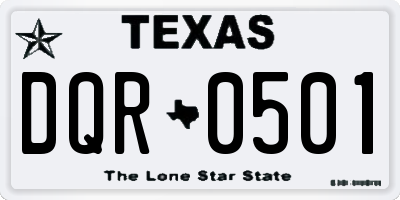 TX license plate DQR0501