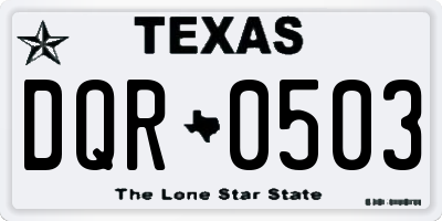 TX license plate DQR0503