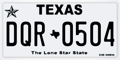 TX license plate DQR0504