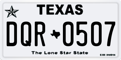 TX license plate DQR0507