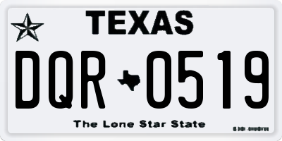 TX license plate DQR0519