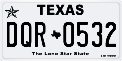 TX license plate DQR0532