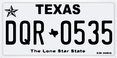 TX license plate DQR0535