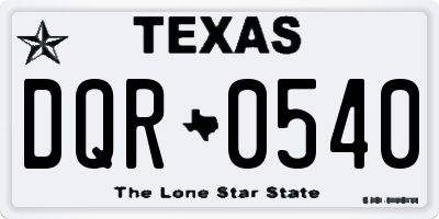 TX license plate DQR0540
