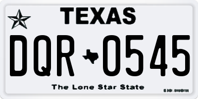 TX license plate DQR0545