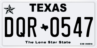 TX license plate DQR0547