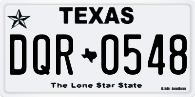 TX license plate DQR0548