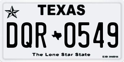 TX license plate DQR0549