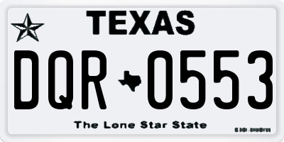 TX license plate DQR0553