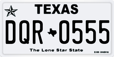 TX license plate DQR0555