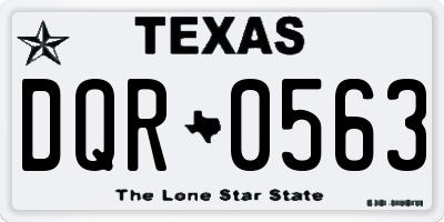 TX license plate DQR0563