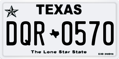 TX license plate DQR0570
