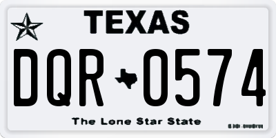 TX license plate DQR0574