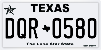 TX license plate DQR0580