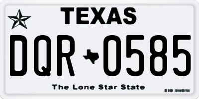 TX license plate DQR0585