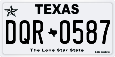 TX license plate DQR0587