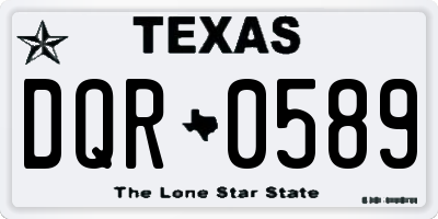 TX license plate DQR0589