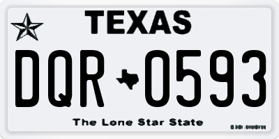 TX license plate DQR0593