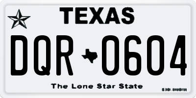 TX license plate DQR0604