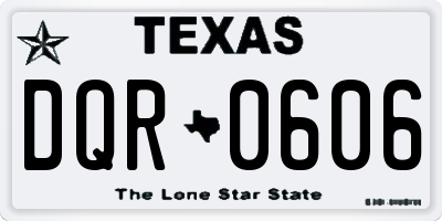 TX license plate DQR0606