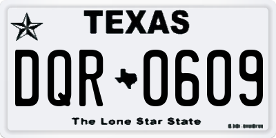 TX license plate DQR0609