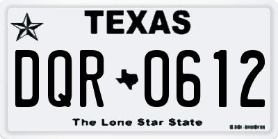 TX license plate DQR0612