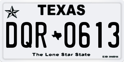TX license plate DQR0613