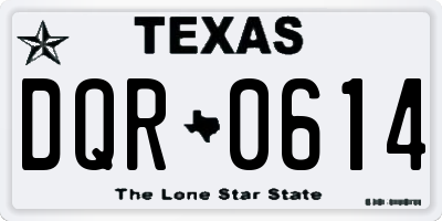 TX license plate DQR0614
