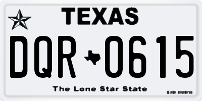 TX license plate DQR0615