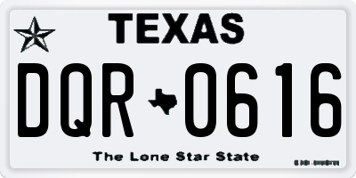 TX license plate DQR0616