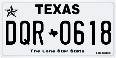 TX license plate DQR0618
