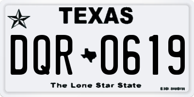 TX license plate DQR0619