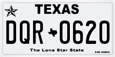 TX license plate DQR0620