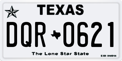 TX license plate DQR0621