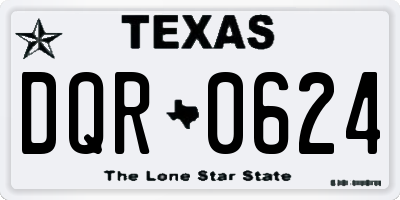 TX license plate DQR0624