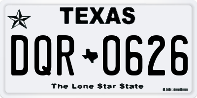 TX license plate DQR0626