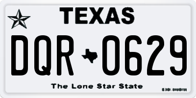TX license plate DQR0629