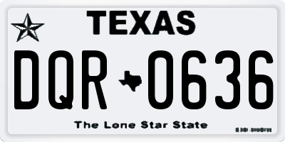 TX license plate DQR0636