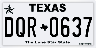 TX license plate DQR0637