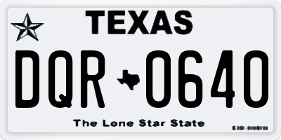 TX license plate DQR0640