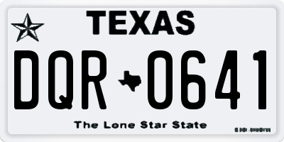 TX license plate DQR0641