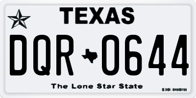TX license plate DQR0644