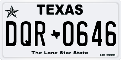 TX license plate DQR0646